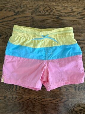 The Beaufort Bonnet Company Colorblock Swim Trunks - Yellow, Blue & Pink